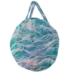 Waves Of The Ocean Ii Giant Round Zipper Tote by GardenOfOphir