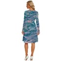 Waves Of The Ocean Ii Long Sleeve Dress With Pocket View4