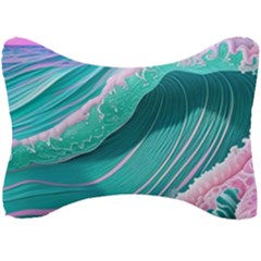 Pink Ocean Waves Seat Head Rest Cushion by GardenOfOphir