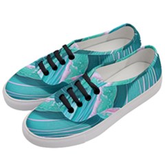 Pink Ocean Waves Women s Classic Low Top Sneakers by GardenOfOphir