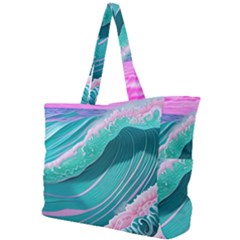 Pink Ocean Waves Simple Shoulder Bag by GardenOfOphir