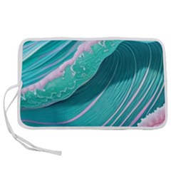 Pink Ocean Waves Pen Storage Case (m) by GardenOfOphir