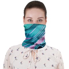 Pink Ocean Waves Face Covering Bandana (adult) by GardenOfOphir