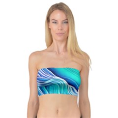 Ocean Waves In Pastel Tones Bandeau Top by GardenOfOphir