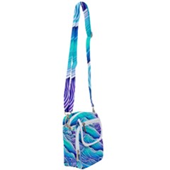 Ocean Waves In Pastel Tones Shoulder Strap Belt Bag by GardenOfOphir