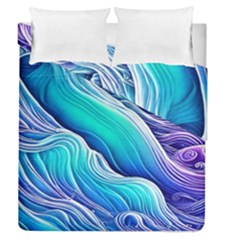 Ocean Waves In Pastel Tones Duvet Cover Double Side (queen Size) by GardenOfOphir