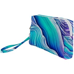 Ocean Waves In Pastel Tones Wristlet Pouch Bag (small) by GardenOfOphir