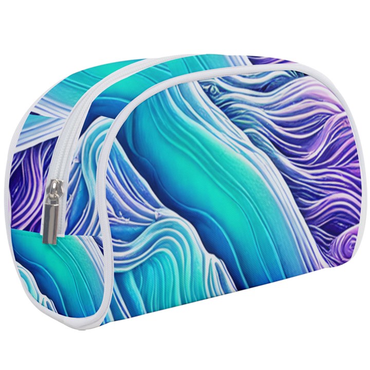 Ocean Waves In Pastel Tones Make Up Case (Large)