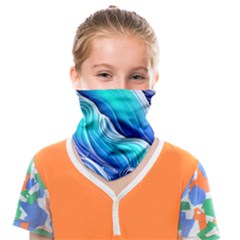 Ocean Waves In Pastel Tones Face Covering Bandana (kids) by GardenOfOphir