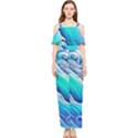 Ocean Waves In Pastel Tones Draped Sleeveless Chiffon Jumpsuit View1