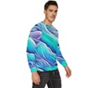 Ocean Waves In Pastel Tones Men s Fleece Sweatshirt View3