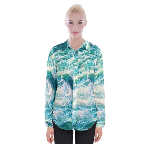 The Endless Sea Womens Long Sleeve Shirt by GardenOfOphir