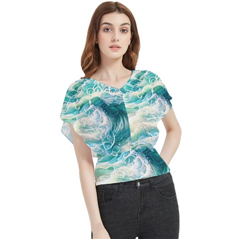 The Endless Sea Butterfly Chiffon Blouse by GardenOfOphir