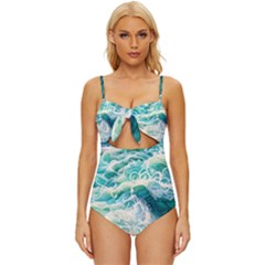 The Endless Sea Knot Front One-piece Swimsuit by GardenOfOphir