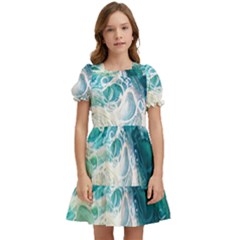 The Endless Sea Kids  Puff Sleeved Dress by GardenOfOphir