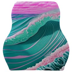 Pink Ocean Waves Car Seat Velour Cushion  by GardenOfOphir