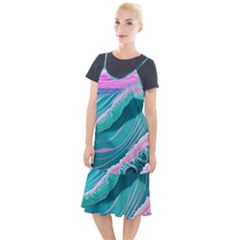 Pink Ocean Waves Camis Fishtail Dress by GardenOfOphir