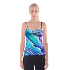 Ocean Waves In Pastel Tones Spaghetti Strap Top by GardenOfOphir