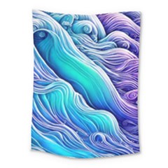 Ocean Waves In Pastel Tones Medium Tapestry by GardenOfOphir