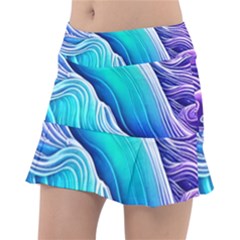 Ocean Waves In Pastel Tones Classic Tennis Skirt by GardenOfOphir