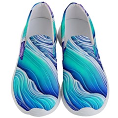 Ocean Waves In Pastel Tones Men s Lightweight Slip Ons by GardenOfOphir