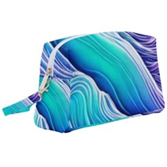 Ocean Waves In Pastel Tones Wristlet Pouch Bag (large) by GardenOfOphir