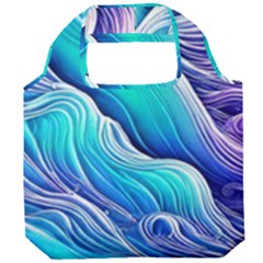 Ocean Waves In Pastel Tones Foldable Grocery Recycle Bag by GardenOfOphir