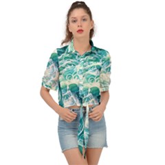 The Endless Sea Tie Front Shirt  by GardenOfOphir