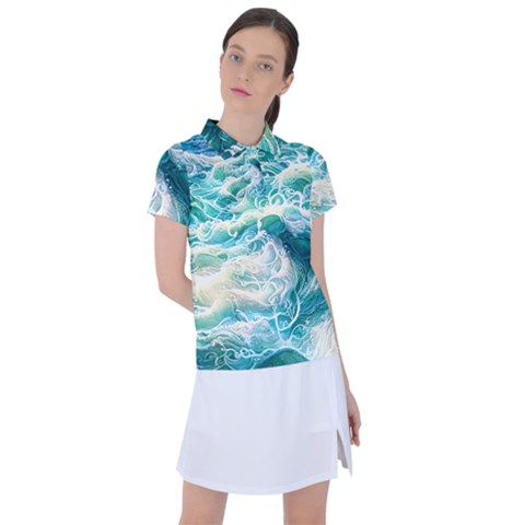 The Endless Sea Women s Polo Tee by GardenOfOphir