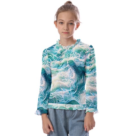 The Endless Sea Kids  Frill Detail Tee by GardenOfOphir