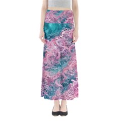 Ocean Waves In Pink Ii Full Length Maxi Skirt by GardenOfOphir