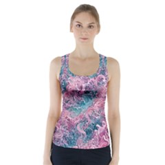 Ocean Waves In Pink Ii Racer Back Sports Top by GardenOfOphir