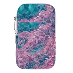 Ocean Waves In Pink Ii Waist Pouch (small) by GardenOfOphir