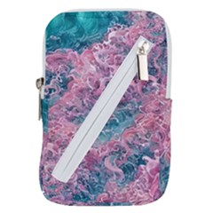 Ocean Waves In Pink Ii Belt Pouch Bag (large) by GardenOfOphir