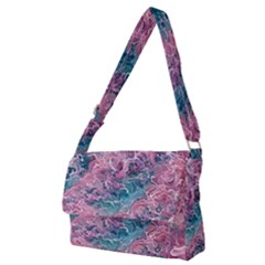 Ocean Waves In Pink Ii Full Print Messenger Bag (m) by GardenOfOphir