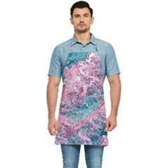 Ocean Waves In Pink Ii Kitchen Apron by GardenOfOphir