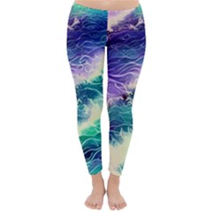 Pastel Hues Ocean Waves Classic Winter Leggings by GardenOfOphir