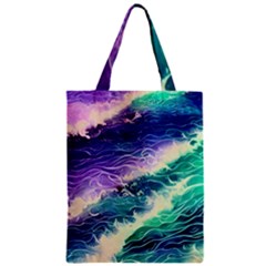 Pastel Hues Ocean Waves Zipper Classic Tote Bag by GardenOfOphir