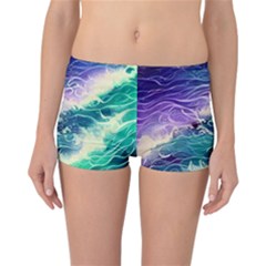 Pastel Hues Ocean Waves Reversible Boyleg Bikini Bottoms by GardenOfOphir