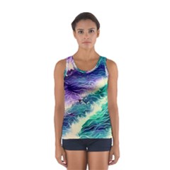 Pastel Hues Ocean Waves Sport Tank Top  by GardenOfOphir