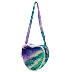 Pastel Hues Ocean Waves Heart Shoulder Bag by GardenOfOphir