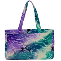 Pastel Hues Ocean Waves Canvas Work Bag by GardenOfOphir