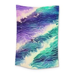 Pastel Hues Ocean Waves Small Tapestry by GardenOfOphir