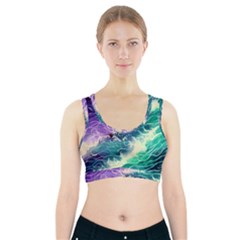 Pastel Hues Ocean Waves Sports Bra With Pocket by GardenOfOphir