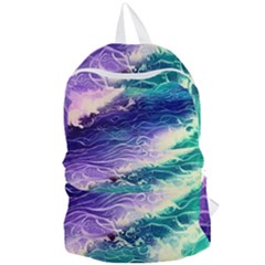 Pastel Hues Ocean Waves Foldable Lightweight Backpack by GardenOfOphir