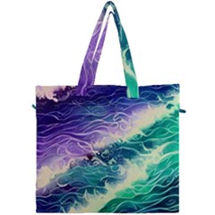 Pastel Hues Ocean Waves Canvas Travel Bag by GardenOfOphir