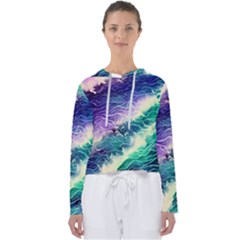 Pastel Hues Ocean Waves Women s Slouchy Sweat by GardenOfOphir