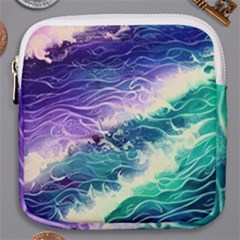 Pastel Hues Ocean Waves Mini Square Pouch by GardenOfOphir