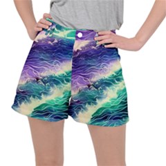 Pastel Hues Ocean Waves Ripstop Shorts by GardenOfOphir