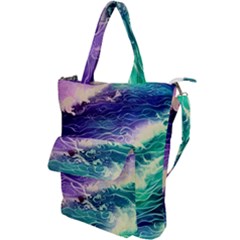 Pastel Hues Ocean Waves Shoulder Tote Bag by GardenOfOphir